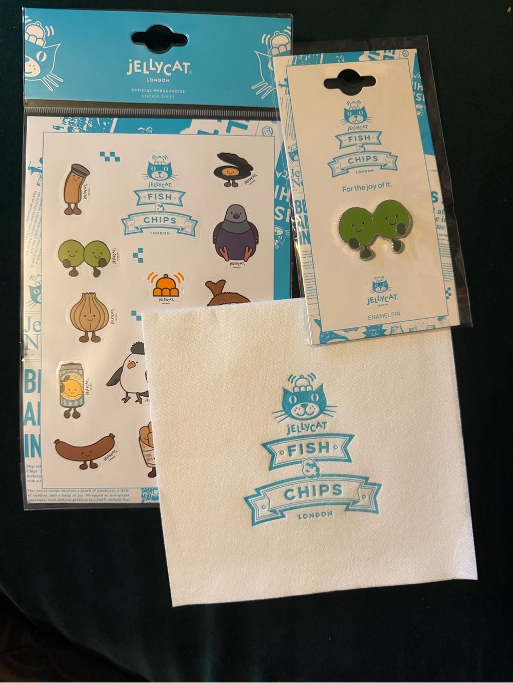 Jellycat Limited Edition Selfridges Fish & Chips Enamel Pin — Mushy Peas